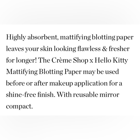 Hello Kitty Mattifying Blotting Paper + Reusable Mirror Compact Limited Edition - Picture 6 of 14